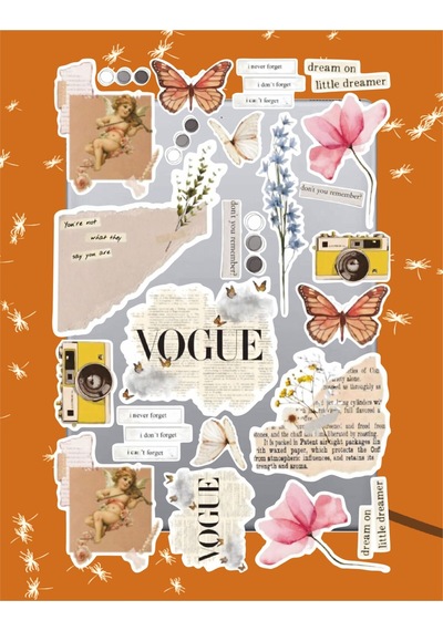 Vintager Seri 6 Sticker Seti Laptop Ajanda Notebook Tablet Telefon Defter Etiket Bullet Journal Diğer