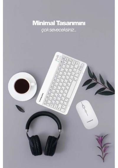 Beyaz Kablosuz Klavye Ve Mouse Seti Renkli