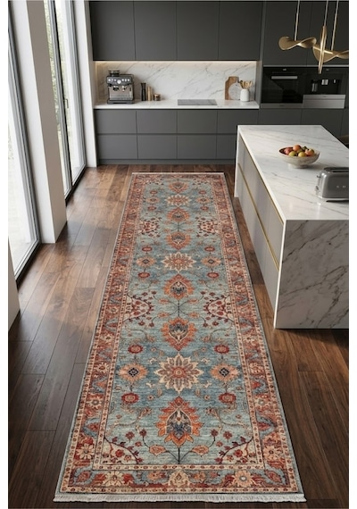 Dekoratif Halı Kaymaz Taban Leke Tutmaz Yıkanabilir Kilim Özel Ölçü Salon Halısı 3030