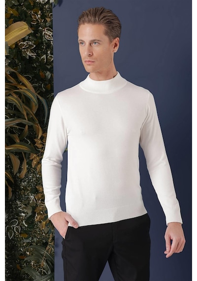 Efor Tr 863 Slim Fit Ekru Klasik Triko Ekru