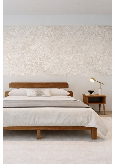 Renazzo Lotus New Masif Ahşap Karyola Ve 2 Adet Komodin Ceviz 140x200 Ceviz - 140 X 200