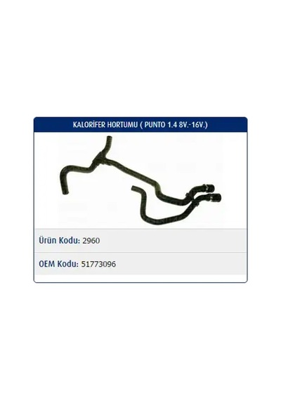 Master M2960 Kalorifer Hortumu 51773096