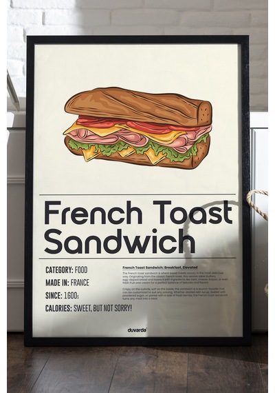 French Toast Ahşap Çerçeveli Poster, Dekoratif Mutfak Duvar Tablosu