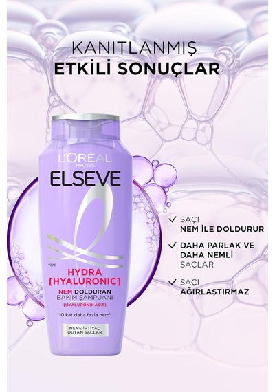 Elseve Hydra Hyaluronic Neme Ihtiyaç Duyan Saçlar Için Bakım Seti - Şampuan &amp Saç Bakım Kremi 2 Adet Genel
