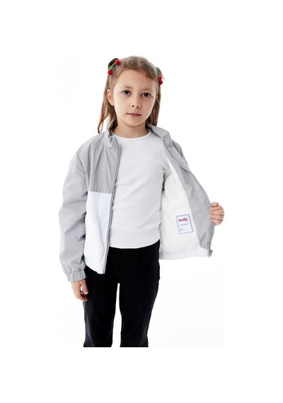 Benitto Kids Kız Çocuk Mevsimlik Yağmurluk Ceket 51359 Gri