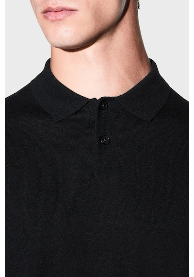 Armani Exchange Yün Karışımlı Regular Fit Düğmeli Polo Erkek Polo Xm003569 Af28778 Uc001 Siyah