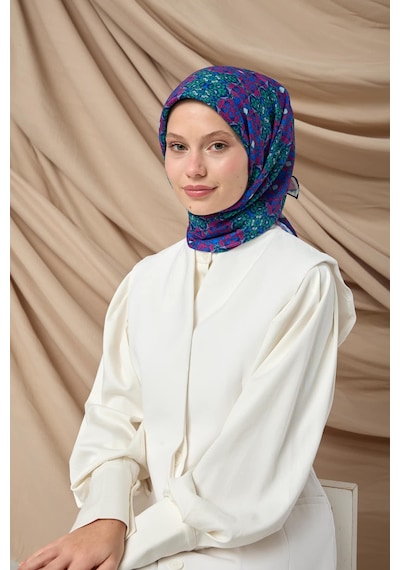 Silk Home Soft Eşarp 73093-06 Saks, Yeşil, Çilek Kırmızısı, Mavi