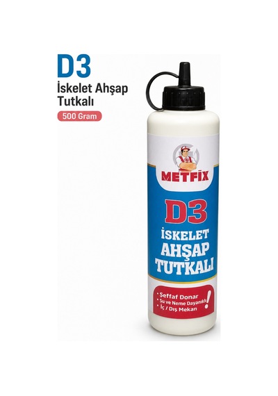 D3 İskelet Ahşap Tutkalı Şeffaf 500 Gr Mobilya Mdf Sunta Tahta Güçlü Hobi Tamir Kuvvetli Yapıştırıcı