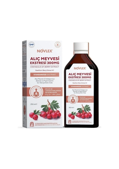 Novlex Alıç Meyvesi Hawthorn Berry Ve Piperin Eki İçeren Takviye Edici Gıda 250 ML