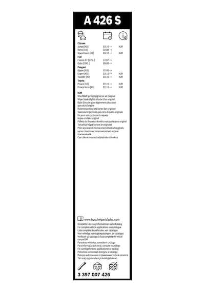 Silecek Süpürgesi - Fiat Fiorino, Qubo - Bosch-3397007426