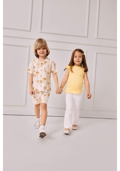 DeFacto Kız Bebek Flare Fit İspanyol Paça Gabardin Pantolon E1798A525SMWT34 Beyaz