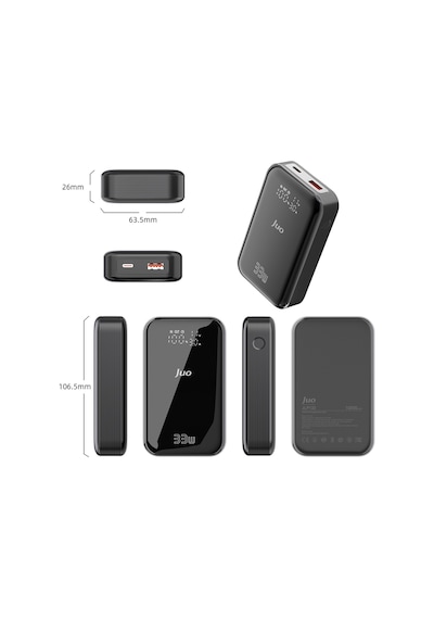 Juo JLP133 10000 mAh 33W USB-A + Type-C Powerbank Juo JLP133 10000 mAh 33W USB-A + Type-C Powerbank