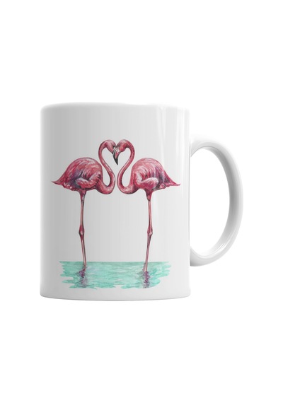 Aşk Kuşları Flamingo Kupa Bardak Porselen Karışık