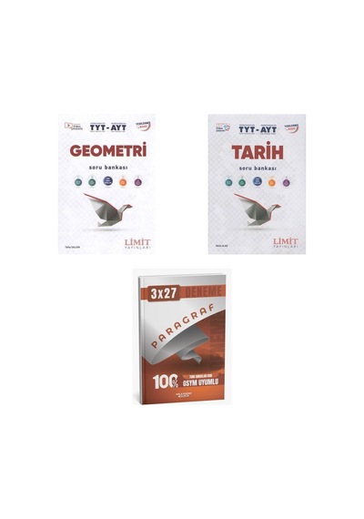 2027 Limit Tyt Ayt Geometri + Tarih Video Çözümlü Soru + Anla Kazan Paragraf Deneme 3'lü Set