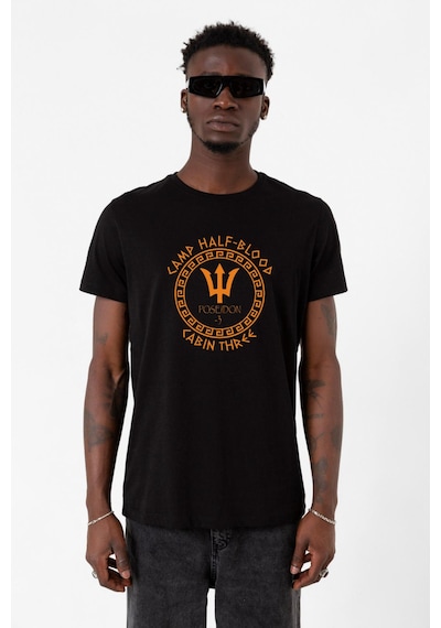 Camp Half Blood Poseidon Siyah Erkek Tshirt Çok Renkli