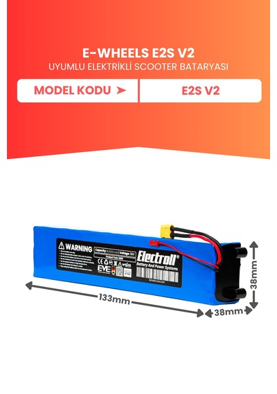 E-wheels E2s V2 Uyumlu Batarya Yüksek Kapasite 36v 8000mah Pil
