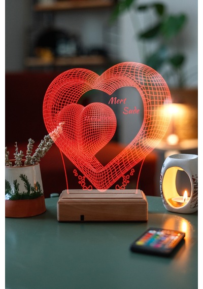 Sevgiliye Hediye Aşk Ve Sonsuzluk 3D Led Lamba