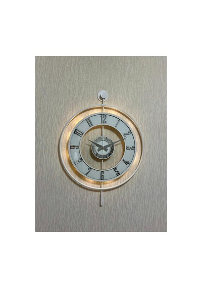 Pey Aksesuar Metal Camlı Duvar Saati 50 X 70 Cm Orta Boy Işıklı Gerçek Cam M51-beyaz-şeffaf-beyaz-gümüş M51-beyaz-şeffaf-beyaz-gümüş