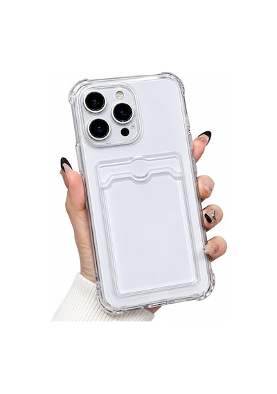 Ennar Oppo Reno 7 Uyumlu Şeffaf Kartlıklı Silikon Kılıf Kamera Ve Köşe Korumalı