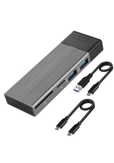 6085 Usb Type C M.2 Ssd Pcie Kutusu 5in1 Hub Nvme Sata Ngff Sd Kart Okuyucu Hard Disk Okuma