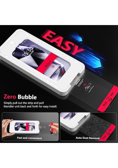 Samsung Uyumlu Galaxy S24 Ultra Hayalet Ekran Koruyucu Otomatik Hizalama, Ekstra Güçlendirilmiş Kırılmaz Cam Galaxy S24 Ultra