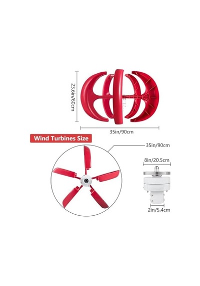 Tr Rüzgar Türbini 13000 W 12 V/24 V/48 V/72 V/110 V/220 V 5 Yapraklı Dikey Jeneratör, 3 Fazlı Alternatif Akım Kal