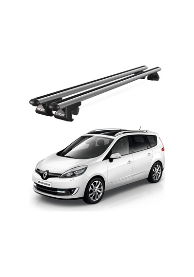 Venüs Renault Scenic 7 Posti 2013-2016 Uyumlu Gri Ara Atkı Port Bagaj Tavan Barı
