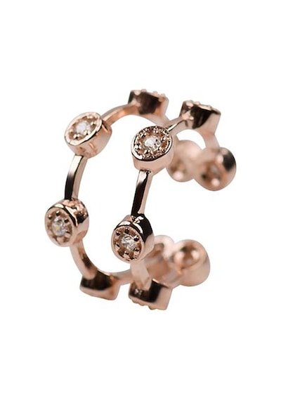Kuyumcudukkani Çift Sıra Taşlı Trend"ear Cuff"küpe-31122-w-w Beyaz