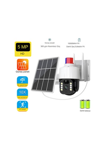 4g Sim Kartlı Güneş Enerjili Solar 360 Hareketli Alarımlı Akıl