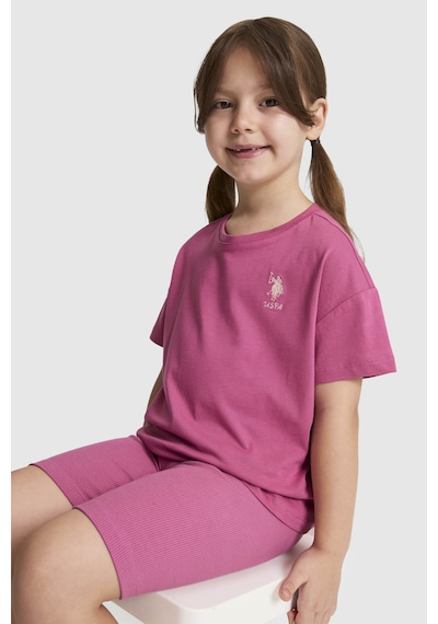 U.S. Polo Assn. Kız Çocuk Fuşya Tişört Basic 50325609-vr023 Fusya