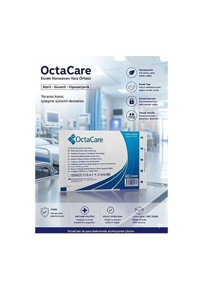 Octacare Hipoalerjenik Esnek Steril Nonwoven Yara Örtüsü 5cm X 9cm 10 Adet