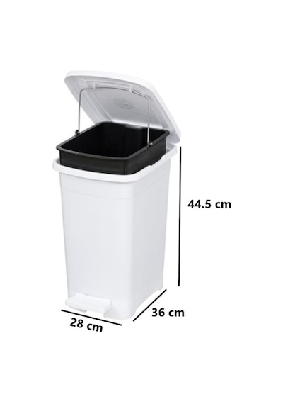 Omnipazar Elf-i342 Slim Pedallı Plastik Çöp Kovası İç Kovalı 25 Lt Beyaz