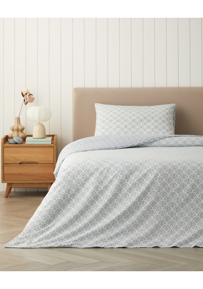Ornament Petal Kolay Ütülenir Tek Kişilik Nevresim Seti 160x220 Cm Lila-yeşil