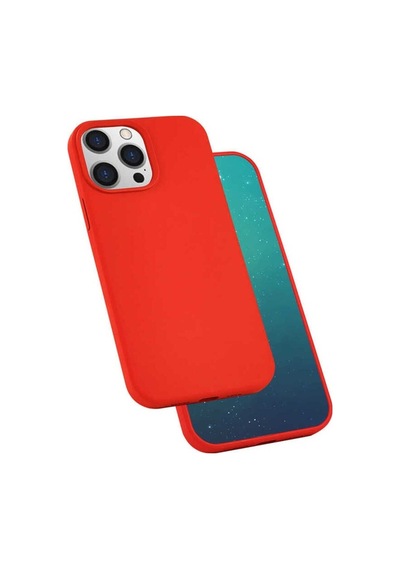Apple Uyumlu iPhone 13 Pro Kılıf Zore Silk Silikon Kırmızı