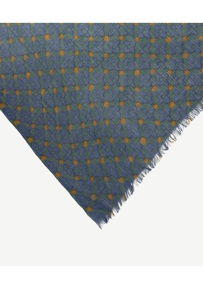 Yargıcı Desenli Yün Şal 26kksl1103x 021 Mavi