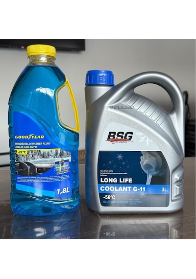 Yüksek Koruma Çözümlü Organik Mavi Antifriz G-11 -56 C Ve Etkili Kışlık Cam Suyu -22 C Motorx
