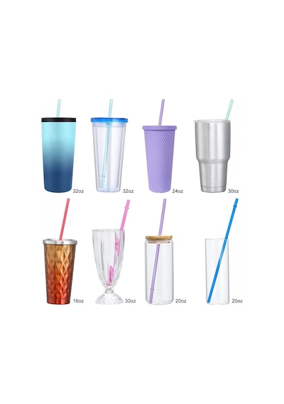 Stanley Quencher İle Uyumlu Premium Tritan Pipet Seti, 30 Cm Ekstra Uzun, 10 Mm Genişlik, Renkli, 4 Adet Pipet, 1 Temizleme Fırçası Dahil, Bpa İçermez, Kırılmaz Çok Renkli