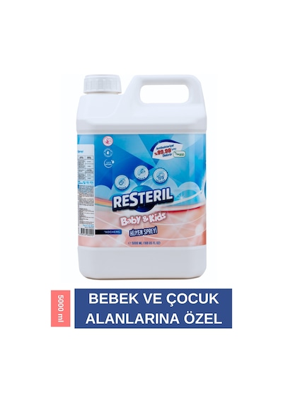 Resteril Alkolsüz Bebek - Çocuk Dezenfektan Yüzey Hijyen Spreyi 5 L