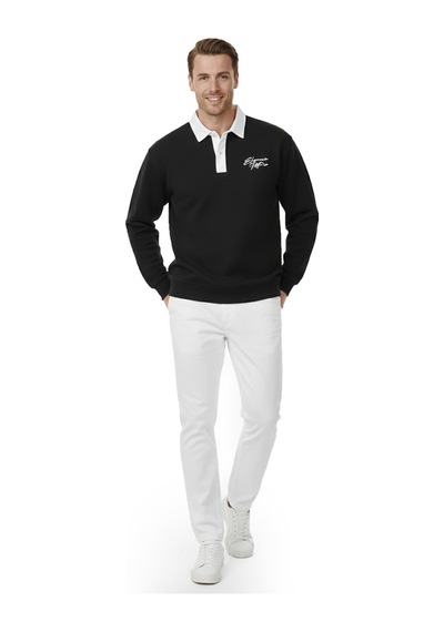 Deepsea Erkek Siyah Relax Fit İçi Polarlı Polo Yaka Sweatshirt Pamuklu Kalın Sweatshirt 2600762 Siyah Deepsea Erkek Siyah Relax Fit İçi Polarlı Polo Yaka Sweatshirt Pamuklu Kalın Sweatshirt 2600762 Siyah
