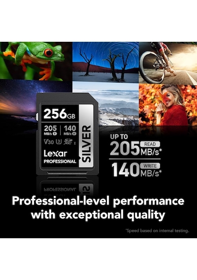 Lexar 256 Gb Profesyonel Gümüş Sdxc Hafıza Kartı, Uhs-ı, C10, U3,