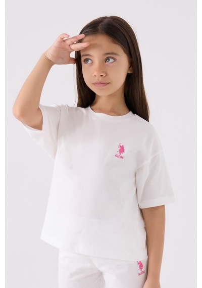 U.S. Polo Assn. U.s. Polo Assn Kız Çocuk Beyaz Bermuda Takım 5274-43892 Beyaz