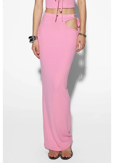 Baker By Ted Baker Pembe Bambi Maxi Etek - Kesik Detaylı, Esnek Bel, Şık Tasarım