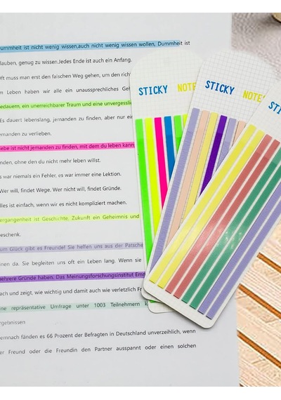 Şeffaf Renkli Yapışkan Not Kağıtları Defter Yer İmleri Etiket Ayraç Sticky Notes Uzun Şeritler Turuncu