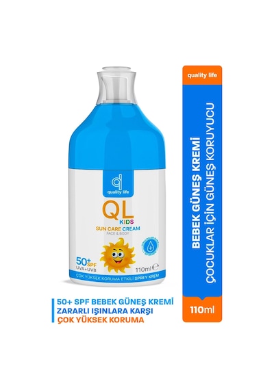 Ql Bebek Güneş Kremi 50+ Spf 110 Ml Çok Yüksek Koruma Çocuk Güneş Kremi