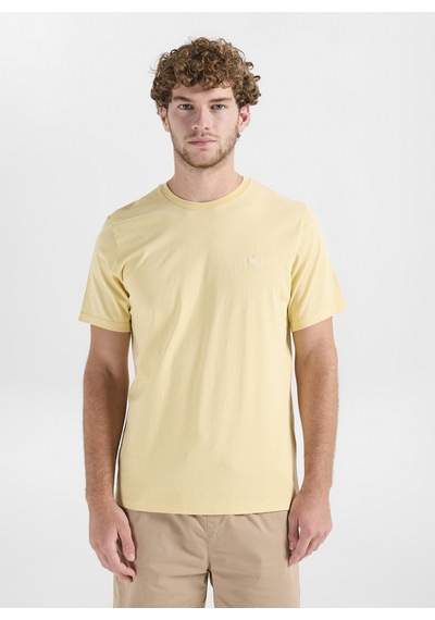 Dockers Sarı Erkek Slim Fit Logo Baskılı %100 Pamuk T-shirt A3143-30 Bej