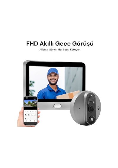 Pd-20 Akıllı Görüntülü Kapı Zili 1080p, 4.3 Ekran