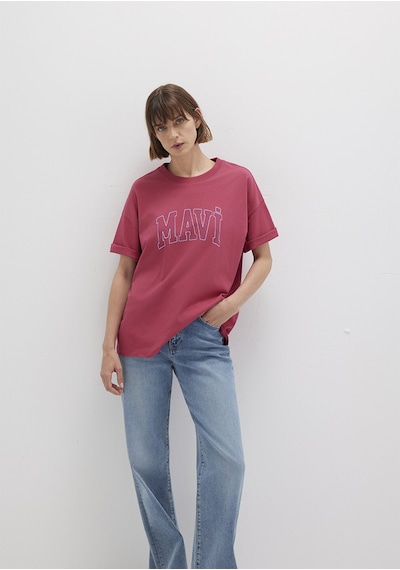 Mavi - Mavi Logo Baskılı Pembe Tişört 1611193-70931 Pembe