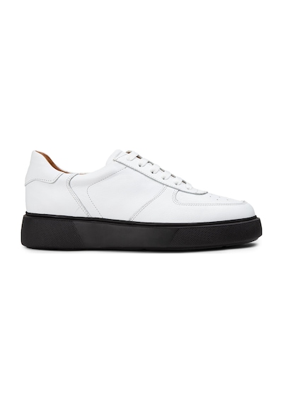 Deery Hakiki Deri Beyaz Erkek Sneaker Ayakkabı - 01965Mbyze01 Beyaz