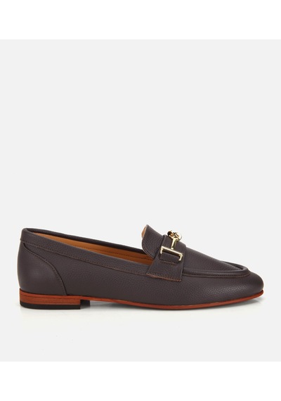 Hotiç Kadın Deri Kahverengi Yumuşak Dokulu Tokalı Klasik Loafer
