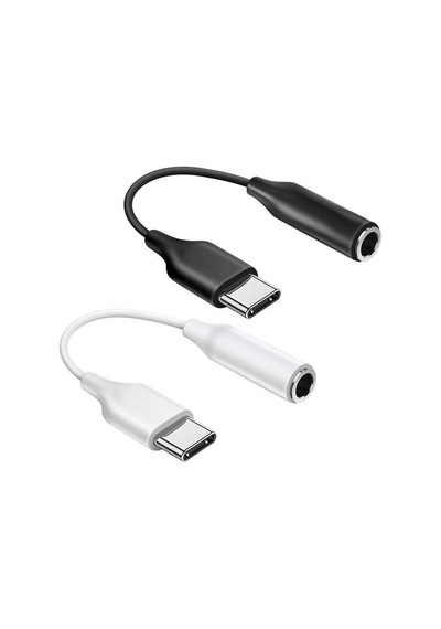 Typ-c İçin 3.5mm Kulaklık Ve Mikrofon Adaptörü Siyah Beyaz Sku: Zeusb0ccl9gkky